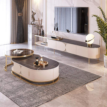 3 Pieces Nesting Coffee Tables & TV Stand Set with Drawers-Richsoul-Furniture,Living Room Furniture,Living Room Sets